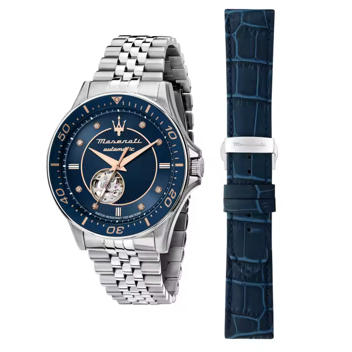 MASERATI Reloj Hombre, Automático, Analógico, 44mm, Colección CHALLENGE, Diamantes, Pack Especial - 1