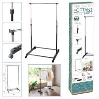 Perchero de Pie con Ruedas, Acero Inoxidable, DOBLE 80x43x90 a 160 cm, Perchero de Ropa Burro, Estructura Metalica Extensible, Organizador de Perchas y Ropa - details 0