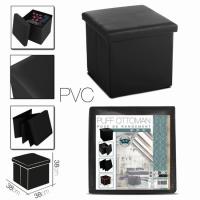 LILI HOME Puff Ottoman PVC Negro - Diseño Elegante y Funcional 📏 Dimensiones de los Puffs: 📌 Puff Grande: 76 x 38 x 38 cm 📌 Puffs Pequeños: 38 x 38 x 38 cm. Su acabado en PVC negro le da un toque moderno y sofisticado, mientras q - details 9