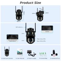 Cámara De Seguridad IP Inalámbrica Exterior 4K 8MP HD Con Lente Doble Wifi PTZ Cámara De Vigilancia Automática iCsee Para Calle - details 1