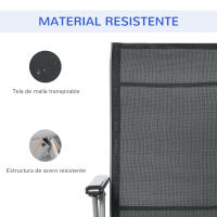 Outsunny Tumbona Plegable de Jardín Sillón Ajustable en 10 Posiciones con Respaldo Alto y Reposapiés Transpirable Carga Máx. 120 kg 78x58x110 cm - details 5