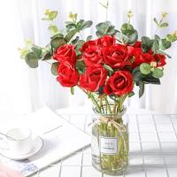 10 Rosas Artificiales de Seda para ramno de Novia, Jardín, Fiesta de cumpleaños, decoración de Boda, color Rojo - details 2