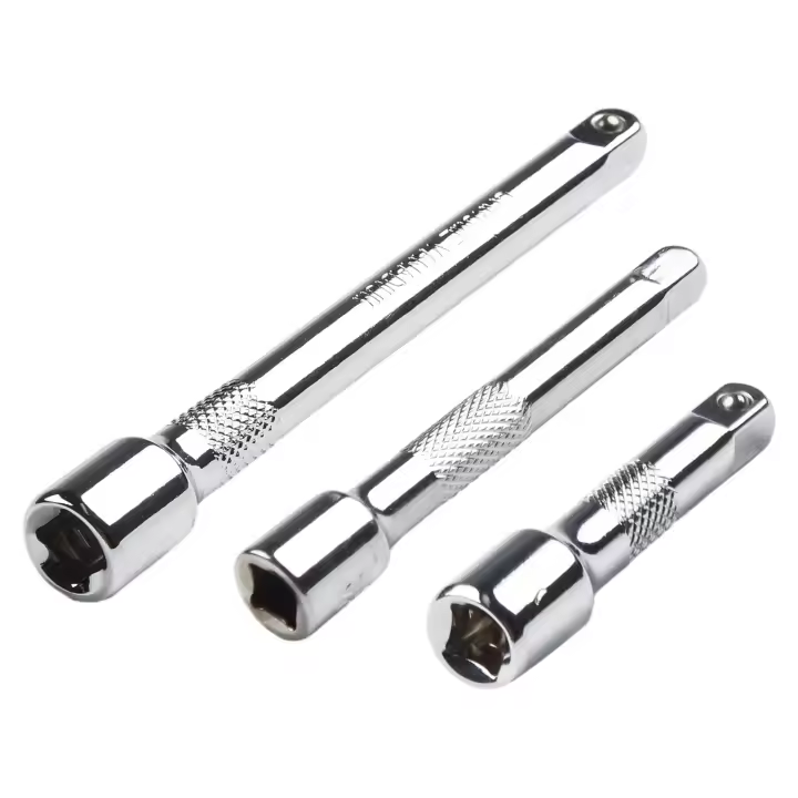3pcs Extensiones De Barra Larga De Acero Cromado 1/4 Pulgada Adaptador De Llaves Y Destornillador Ratchets Conjunto De 50/75/100MM - 1