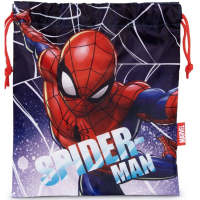 Marvel - Bolsa de almuerzo Spiderman con saco de cuerdas ajustables, resistente y fácil de limpiar, ideal para escuela, trabajo o picnic, 26x22 cm - details 2