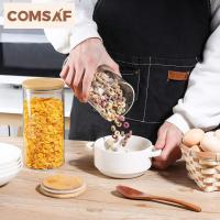 Tarros de almacenamiento de Vidrio de 1200ML, Juego de 3,tarros de comida de Cocina sellados de Vidrio - details 1