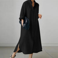 Vestido Elegante Casual Para Mujer ZANZEA 2024 Moda Tirantes A-Line Manga Larga Solida OL Trabajo Sundress Cuello En V Tendencia De Moda - details 6