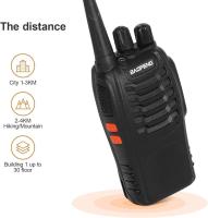 Walkies Talkies Profesionales 16 Canales CTCSS DCS, Recargables 1500mAh con Cargador USB, Radiocomunicación con el Auricular Incorporado Antorcha de LED, VHF, Negro BF-88E - details 1