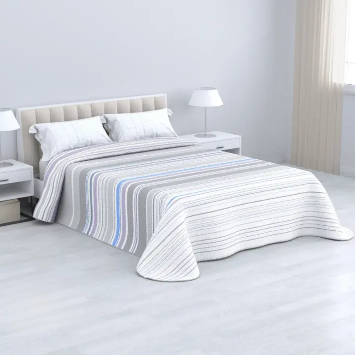 KYTZIAS - Colcha Bouti Estampada para Verano cama 135 y 150 cm. Colcha de Verano Poliéster. Bouti Reversible liso o estampado. Colcha fina y ligera. Colcha de Estampado Moderno para Entretiempo. No incluye fundas de cojín. - 1