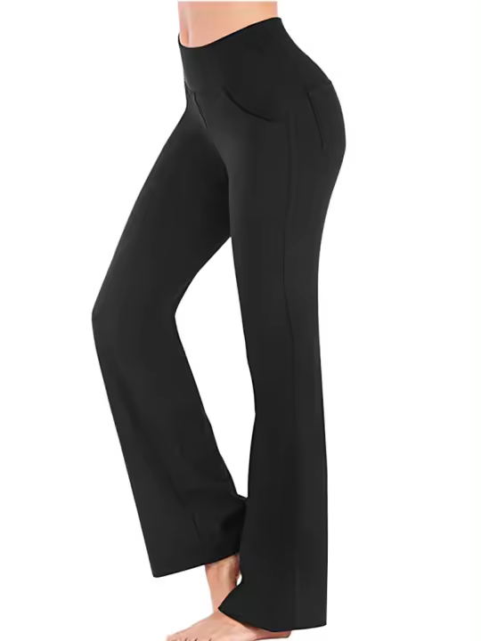 Ogilvy Mather-Pantalones largos de pierna Acampanados para mujer, pantalones largos de cintura alta, estilo Palazzo, elegante, OL - 1