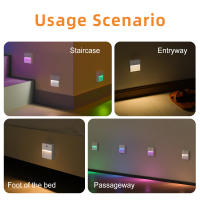 Lámpara Nocturna LED Con Sensor De Movimiento Recargable USB Para Dormitorio Cocina Escalera Pasillo Armario Iluminación RGB - details 6