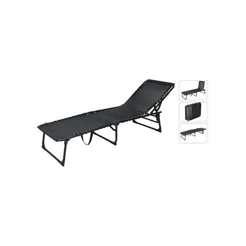 Genérico NO MARCA Tumbona Plegable Metálica Negra - Portátil Resistente - 1