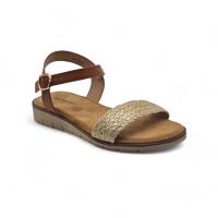 Calzados soraia, Sandalias Casual para Mujer - Correa Marrón con Detalle Trenzado Beige y Suela Plana - details 5