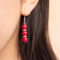 NILUXE DESIGN Pendientes Mujer Piedras Naturales Ágata Roja Plata - Gancho Plata 925 - details 0