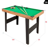 COLORBABY - Mesa de billar americano para niños y adultos, medidas 121x61x70 cm, fabricada de madera resistente, incluye 2 tacos, 16 bolas, 1 tiza, 1 cepillo y 1 triángulo, para 2-4 jugadores, juego familiar, recomendado a partir de 6 años - details 3