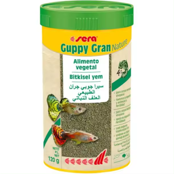Sera Guppy Gran Nature - Alimento Vegetal Granulado Blando - 1