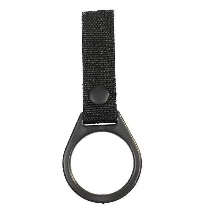 Soporte de anillo para linterna, deslizable para cinturón, para pilas CC, ideal para acampar y hacer senderismo (1 unidad, negro) - 1
