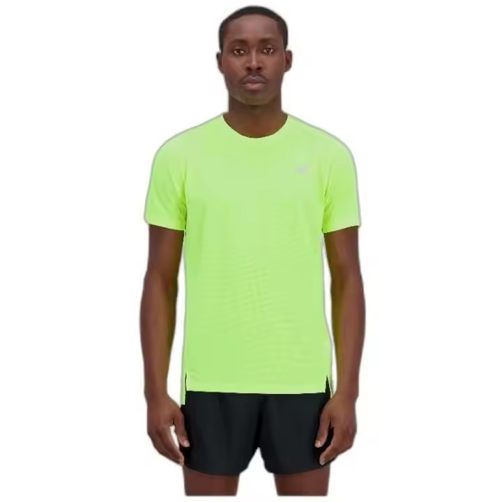 Camiseta de Manga Corta New Balance Accel Singlet para hombre en color verde - 1