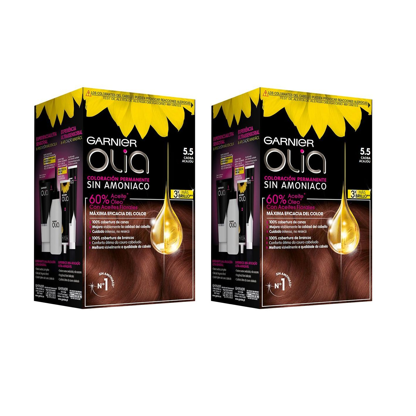 GARNIER | Olia coloración permanente sin amoniaco para un olor agradable con aceites florales de origen natural -