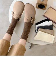 Calcetines De Mujer Estilo Retro Breves De Color Sólido Casual Transpirables Para Otoño E Invierno Suaves Y Cómodos - details 0