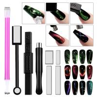 Juego De Varita Y Imán Magnético Para Gel De Ojos De Gato 3D Herramienta De Arte De Uñas Para Manicura Con Gel UV Limegirl Set De 8 Piezas - details 0