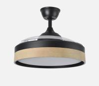 FABRILAMP Ventilador ALTA GAMA DC IGLU 59w 6980lm Negro/haya 3asp.desplegables 32/47x50/107d.3col,remoto,regulable intensidad Temporizador, Memoria . Incluye mando a distancia y dos tijas de 10 y 25 centímetro calidad de confianza - details 0