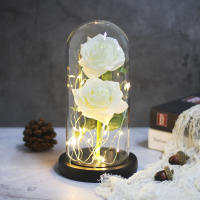 Lámpara De Rosas Rojas En Domos De Vidrio Base De Madera Belleza Y Bestia Regalo De San Valentín Y Navidad Decoración Para El Hogar - details 9