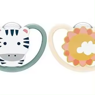 Nuk Space Set Chupete Silicona 6-18M Cebra Sol 2Uds - 1