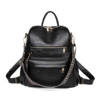 Mochila retro de gran capacidad y moda, bolso de hombro de cuero suave de doble propósito, mochila para mujer - details 6