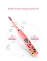 Cepillo De Dientes Eléctrico Para Niños Con Sonido Y Dibujos Animados Recargable Por USB Suave Impermeable Con Cabeza De Reemplazo - details 8
