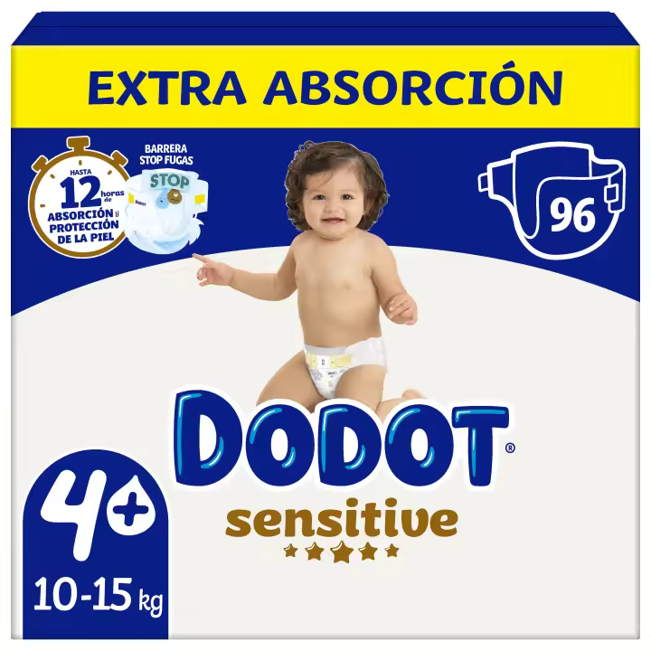 Dodot Sensitive Extra Pañal Bebé, Tallas 3+,4+,5+,6+  Pack mensual - 1