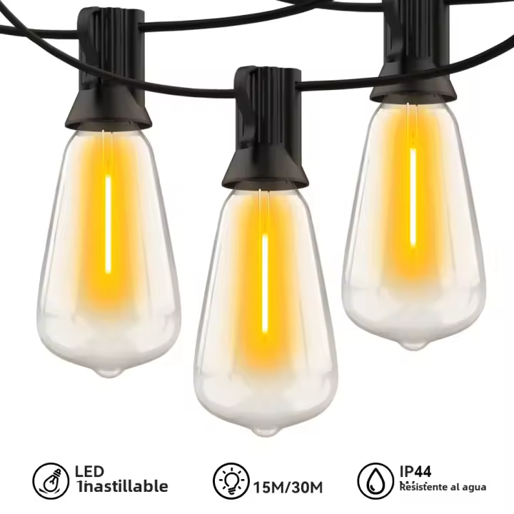 Cadena De Luces LED ST38 Para Exteriores Inalámbrica Conectable Decoración De Boda Para Jardín Y Patio Resistente Al Choque - 1