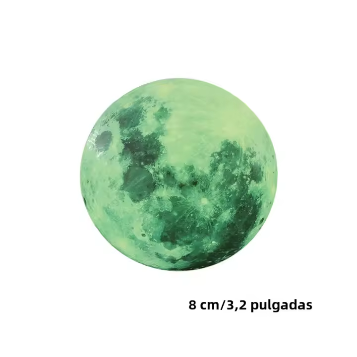 Pegatina De Pared Luminosa 3D Luna Que Brilla En La Oscuridad 8/12/20/30cm Decoración Para Habitación De Niños Estilo Moderno - 1
