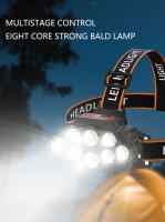 Lámpara Frontal LED Multifuncional Con Batería Integrada Y Pantalla De Potencia 8 LEDs 500 Lumens Para Deporte Y Exploración - details 0
