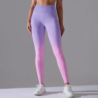 Leggings De Yoga Con Control De Abdomen Y Cambio Gradual High Waisted Para Mujer Fitness Running Entrenamiento Sin Costuras - details 33