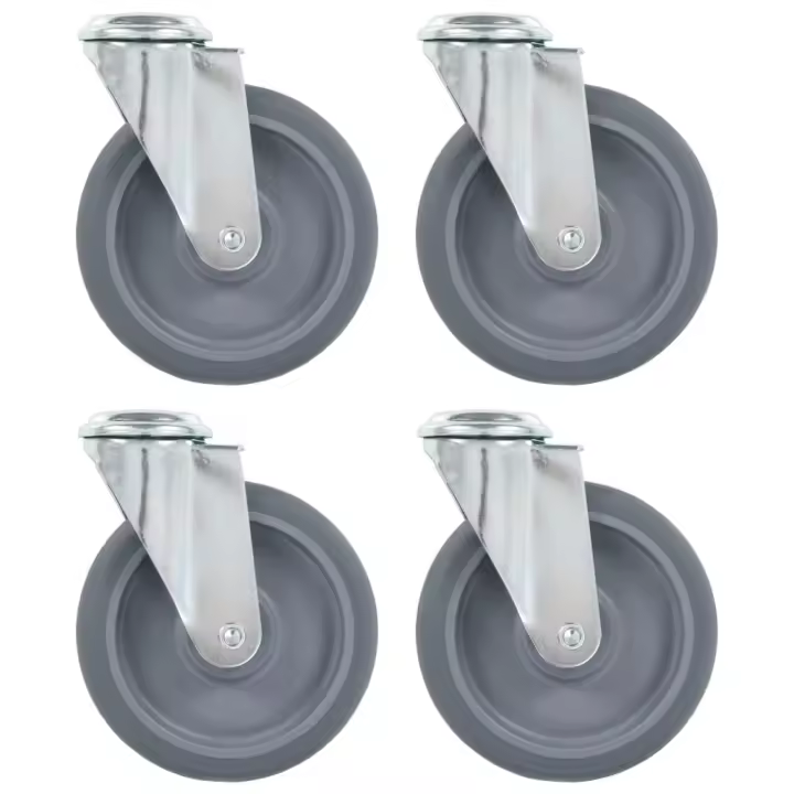 vidaXL Ruedas giratorias con agujero pasador 4 unidades 125 mm - 1