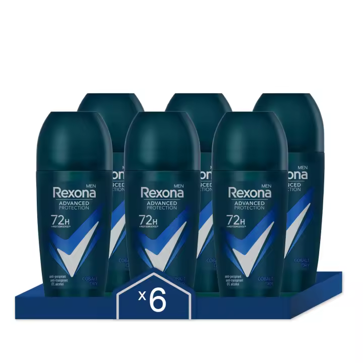 Rexona Desodorante Roll On Cobalt Dry Advanced Protection 72h 50ml - Pack de 6 - 1