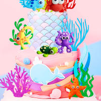 Toppers De Pastel De Mar LaVenty Tema Oceánico Decoraciones Para Cumpleaños Y Revelación De Género Figuras De Animal Marinos Para Pasteles Y Cupcakes - details 6