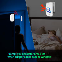 Sensor De Puerta Inalámbrico FUERS Con Alarma De Seguridad Para El Hogar Detector De Movimiento Alerta De Visitantes Cifrado De 4 Dígitos Sonido De Campana De Bienvenida Sistema De Alarma Antirrobo - details 3