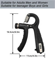 Entrenador De Agarre De Mano Ajustable De 10-100kg Con Contador Para Muñeca Y Antebrazo Ejercitador De Músculos Para Construcción De Fuerza - details 1