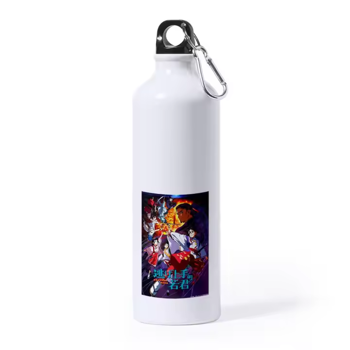 MERCHANDMANIA BIDON GRANDE 800 ML ACERO INOXIDABLE Nige Jouzu no Wakagimi personajes deporte deportivo con mosqueton botella - 1