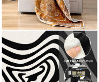Carpet Irregular Para Sala De Estar Y Dormitorio Decoración Moderna Alfombra Negra Y Blanca Máquina Lavable Estilo Clásico - details 3