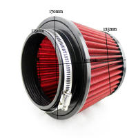 Filtro De Aire Reutilizable De 115mm Para Coche Estilo Universal Color Rojo Y Azul Modificado Con Cabeza De Hongo Accesorios De Auto - details 2
