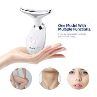 CkeyiN Máquina De Levantamiento Facial Y Cuello Masajeador Fototerapia Instrumento De Masaje Ocular Vibration Anti Arrugas Eliminador De Doble Mentón - details 1
