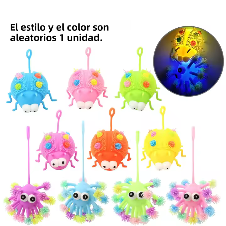 Bola De Furry Brillante Y Elástica Para Niños Juguete De Alivio Del Estrés Y Masticable Con Música De Ventilación Único Y Nueva - 1