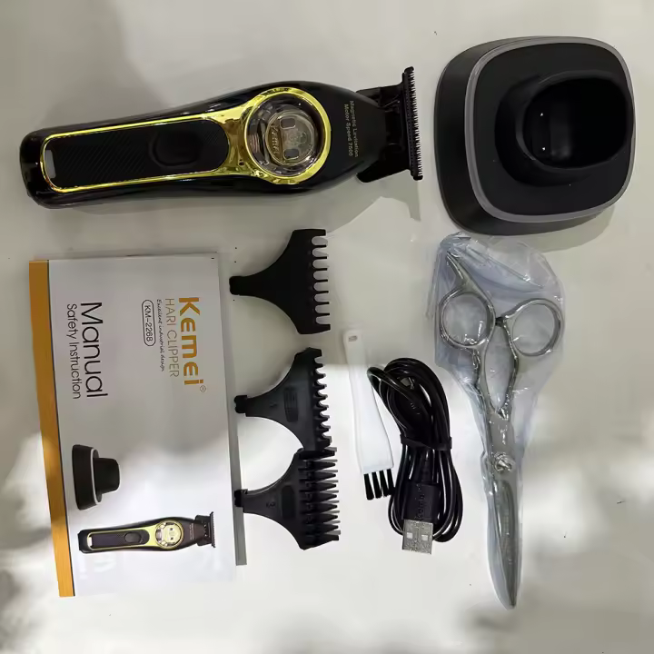 Cortacabello Eléctrico Inalámbrico Kemei 2268 Para Barbero Corte Rápido Recargable Con Líneas De Corte Cero Gaps Para Cabello Y Barba - 1