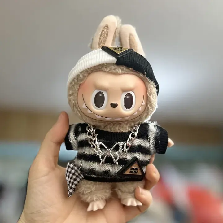 Muñeco De Peluche Mini Labubu De 17cm Con Sudadera Y Overoles Para Fans De Kpop Exo Accesorios De Ropa Para Muñecas Unisex - 1