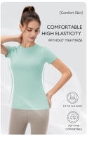 Camiseta Deportiva Para Mujer 2024 Técnica De Secado Rápido Top De Yoga Corto Manga Transpirable Y Cómodo Para Gimnasio Y Running - details 2