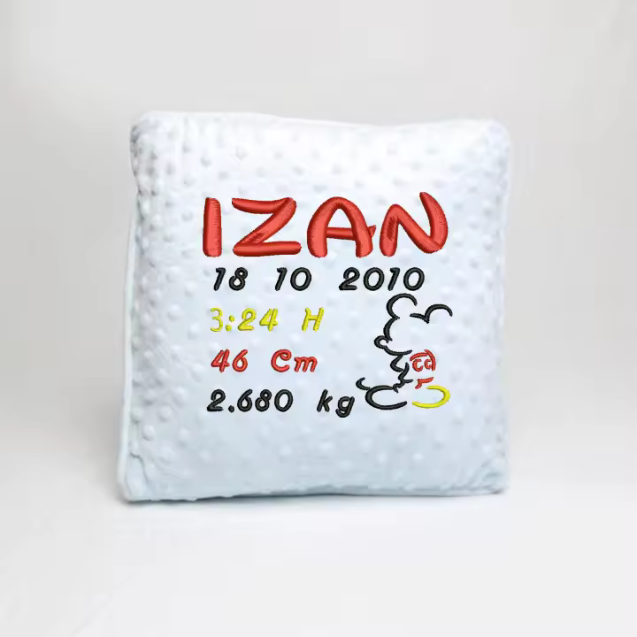 Personalizameatugusto Cojin topito natalicio  con los datos del bebe - 1