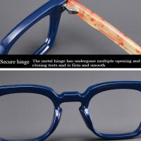 Gafas De Lectura Retro De Lujo Para Hombres Y Mujeres Marco Grande Antiglareante Color Bloqueado Bloquean La Luz Azul - details 1