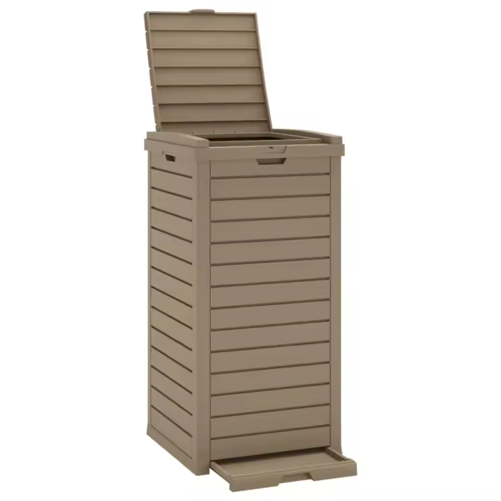 vidaXL Cubo de basura de exterior polipropileno 41x41x86 cm Color Negro,  Marrón, y mas - 1